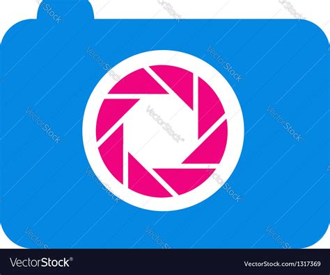 Photography logo in blue and pink Royalty Free Vector Image