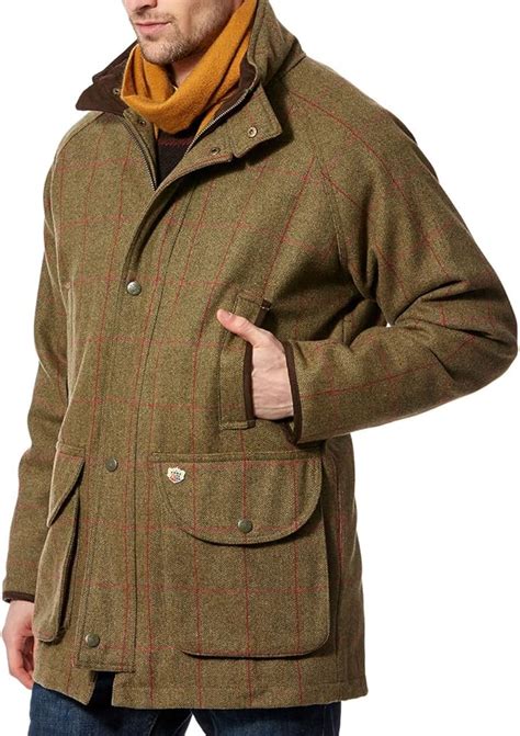 Country Gents Wool Tweed Compton Waterproof Field Coat in Sage Men's ...