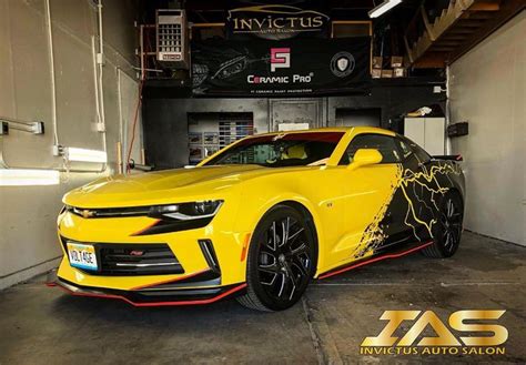 2017 Camaro RS rear half wrap in custom printed lightning (Picachu ...