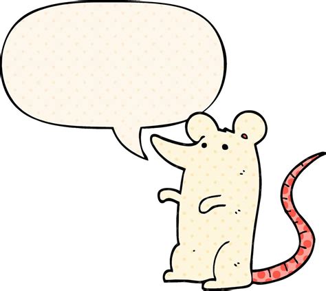 cartoon rat and speech bubble in comic book style 8871340 Vector Art at ...