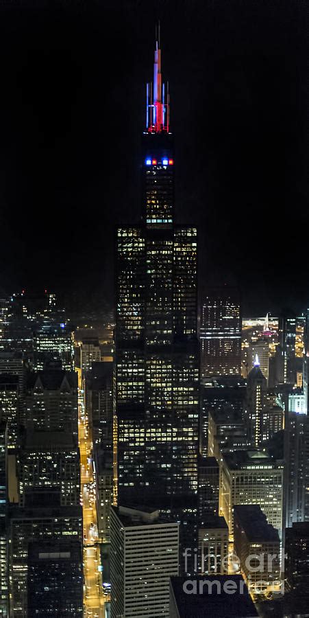 Willis Tower at Night Photograph by David Oppenheimer