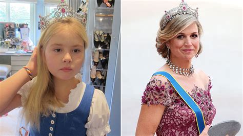 Princess Catharina-Amalia tries on tiara inside Queen Maxima's wardrobe - see photo | HELLO!