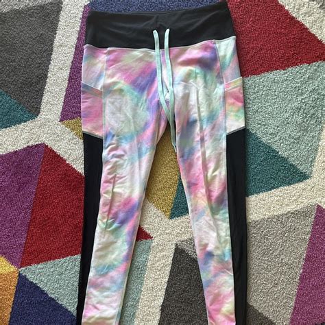 popflex rainbow tie dye leggings size 8 ABOUT: -... - Depop