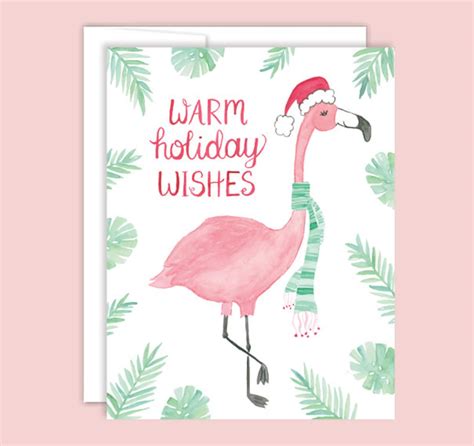 Flamingo Holiday Cards Flamingo Christmas Card Florida - Etsy