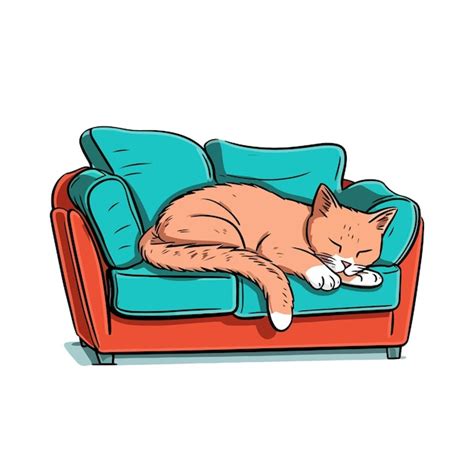 Cat sleeping on the sofa | Premium AI-generated vector