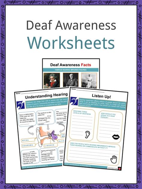 Deaf Awareness Facts & Worksheets For Kids