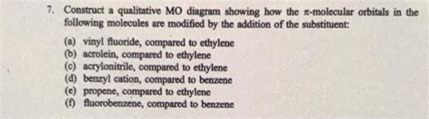 Solved 7. Construct a qualitative MO diagram showing how the | Chegg.com