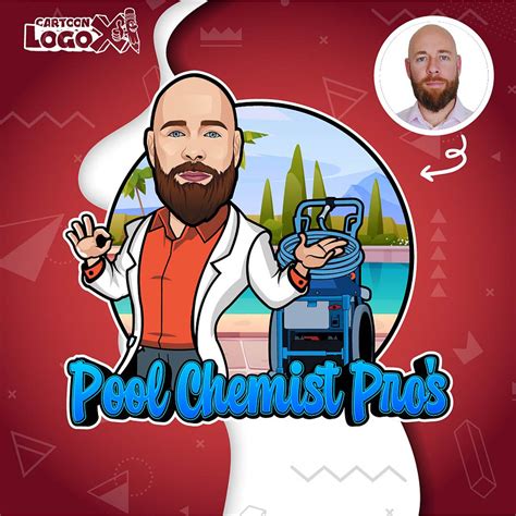 Pool Chemist Cleaning logo, Cartoon portrait - cartoonlogox.com by ...