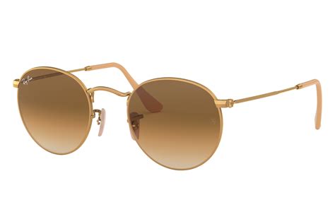 Round Metal Sunglasses in Gold and Light Brown - RB3447 | Ray-Ban® US