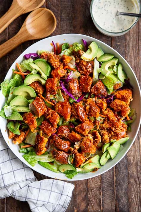 Crispy Buffalo Chicken Salad {Paleo, Whole30, Keto}