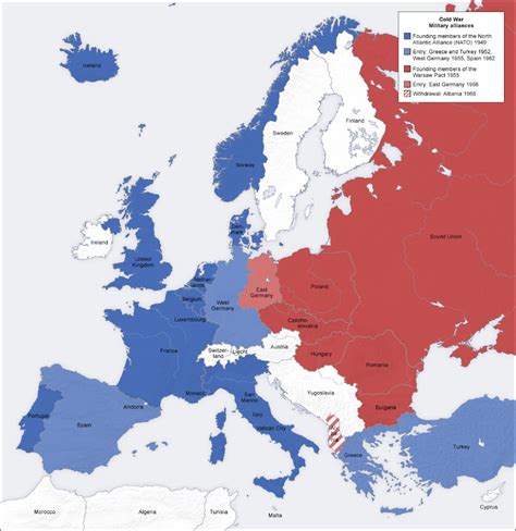 The History Corner: MAP: NATO & WARSAW PACT COUNTRIES