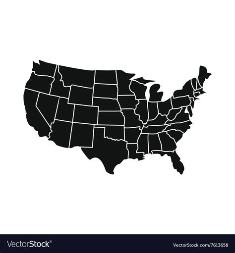Usa map with states icon Royalty Free Vector Image