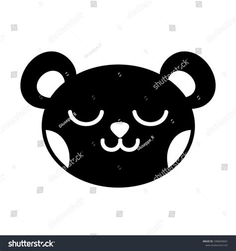 Silhouette Sleeping Bear Head Cute Animal Stock Vector (Royalty Free) 1006839661 | Shutterstock