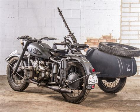 German BMW R75 Motorcycle with sidecar- MG 34- Replica - WW2 Vehicles