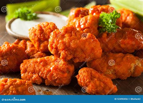 Hot and Spicy Boneless Buffalo Chicken Wings Stock Photo - Image of ...