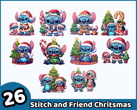 26+ Stitch Christmas Clipart Png Instant Download – Hachisvg