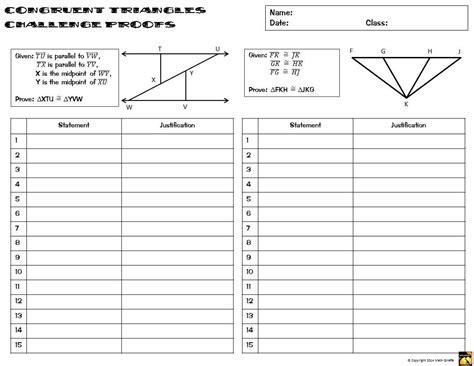 Two Column Proof Worksheet – E Street Light