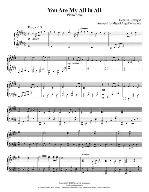 You Are My All in All | Hymn sheet music, Music chords, Piano songs