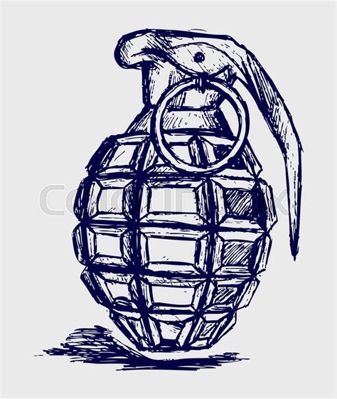 Hand grenade. Sketch. Vector ... | Stock vector | Colourbox