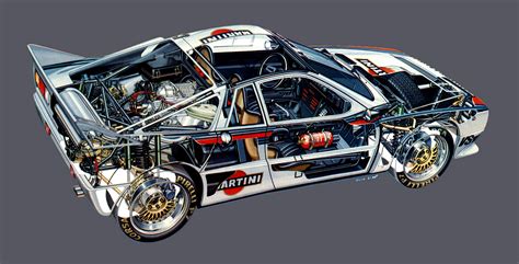 Lancia Rally 037 Cutaway Drawing in High quality