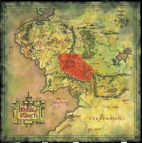 High resolution map of Middle Earth from Lord of the Rings [2400x2424] : r/MapPorn