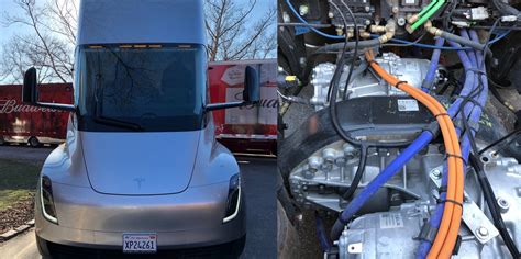 A closer look at a Tesla Semi electric truck prototype and its electric ...