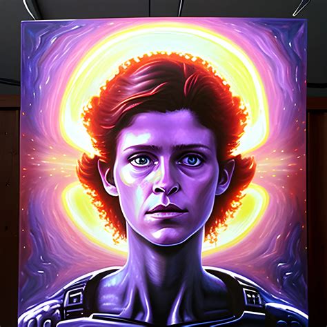 ellen ripley ascended halo light, Oil Painting, Trippy - Arthub.ai