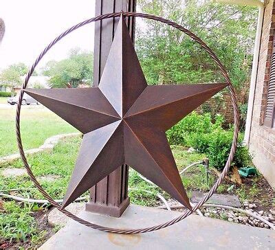 48" LONE STAR BARN STAR METAL WALL ART WESTERN HOME DECOR RUSTIC BRONZE ...