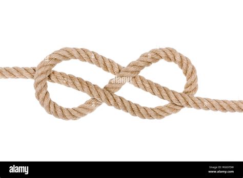 Nautische Seil Knoten auf weißem Hintergrund Stockfotografie - Alamy