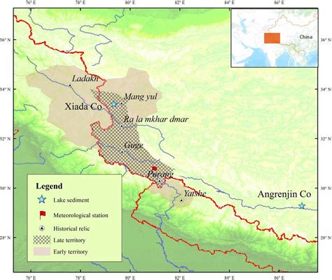 The territory of the Guge Kingdom and the location of the... | Download Scientific Diagram