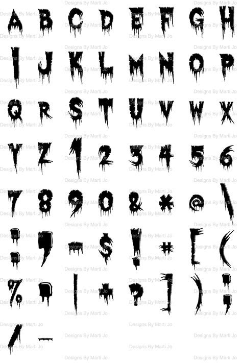 Scary Black Dripping Letters | Printable Halloween Letters | Digital Download Clipart | Dripping ...