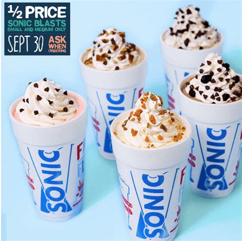 Sonic Drive-In: Half-Price Sonic Blasts (9/30 Only) | Sonic blast, Sonic