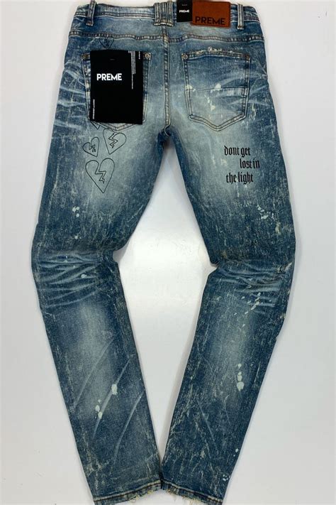 Preme- black spray denim jeans – Major Key Clothing Shop