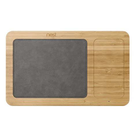 Auden Bamboo Wireless Charging Mouse Pad - Show Your Logo