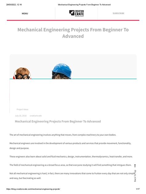 Mechanical Engineering Projects From Beginner To Advanced | PDF ...