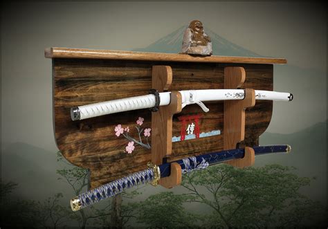 SWORD WALL SHELF, Sword Rack, Samurai Shinto Bushido Katana Sword ...