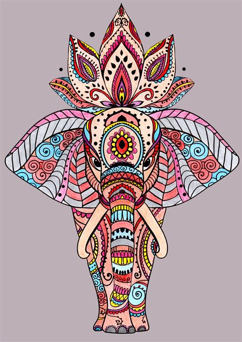 Mandala Elephant Drawing