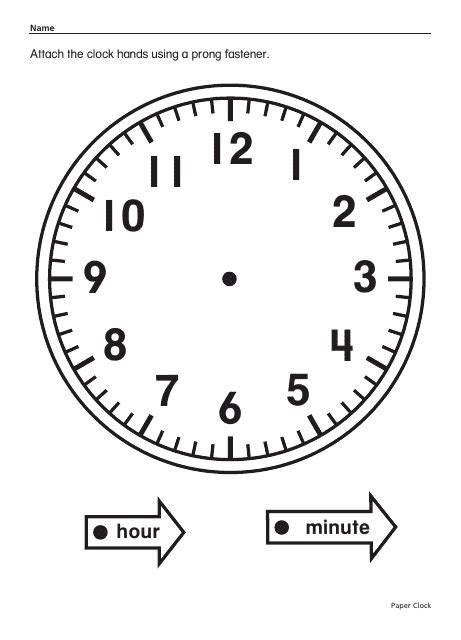 Free Printable Clock Hands Template - FREE PRINTABLE TEMPLATES