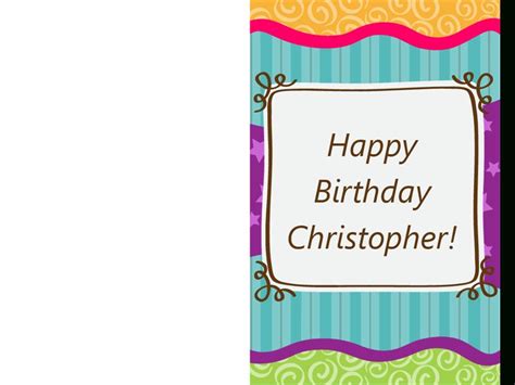 Printable Half Fold Birthday Cards