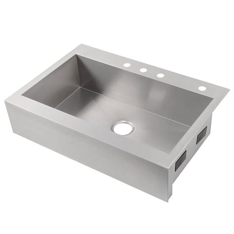 KOHLER Vault Farmhouse Apron-Front Stainless Steel 36 in. 1-Hole Single Bowl Kitchen Sink-K-3942 ...