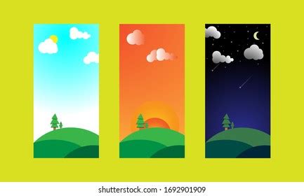 Morning Afternoon Night Images Background Stock Stock Vector (Royalty ...