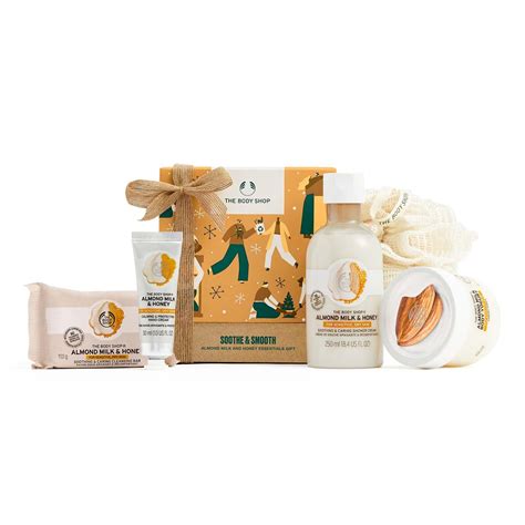 Body Shop Almond Milk & Honey Essentials Gift Set - Hydrating Skincare for Dry/Sensitive Skin