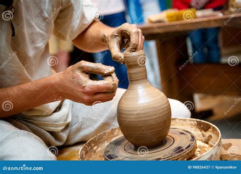 Hands Working on Pottery Wheel Stock Image - Image of artisan, culture ...