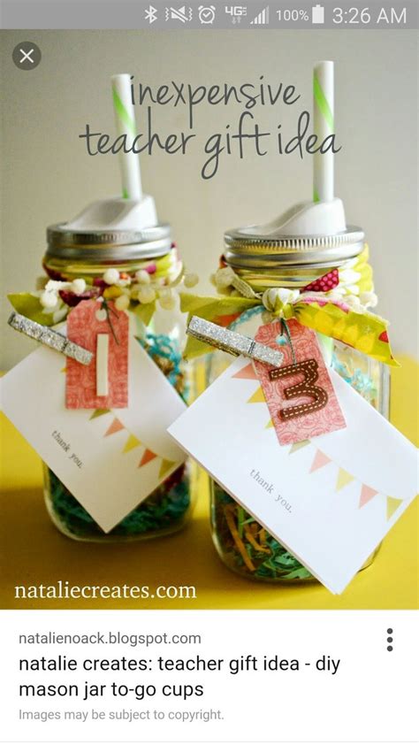 two mason jars filled with teacher's gifts and the words, i love you