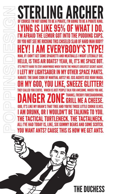 Archer Quotes Poster by PoppinsDesign on Etsy $17.00 | Archer quotes, Quote posters, Bones funny