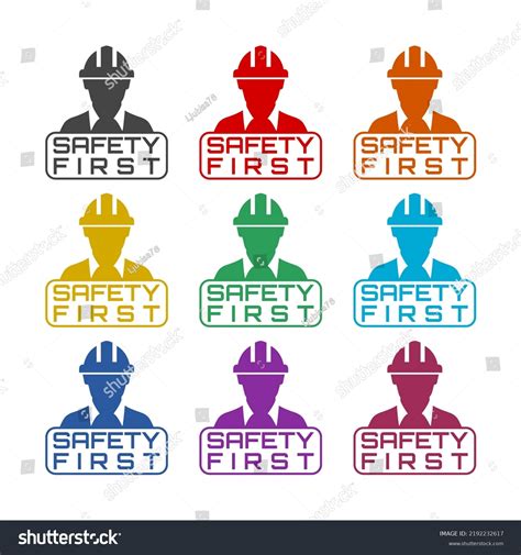 Safety First Icon Set Icons Colorful Stock Illustration 2192232617 ...