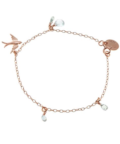 Rose Gold Swallow Charm Bracelet, Alex Monroe. Shop the latest Alex Monroe collection at Liberty ...