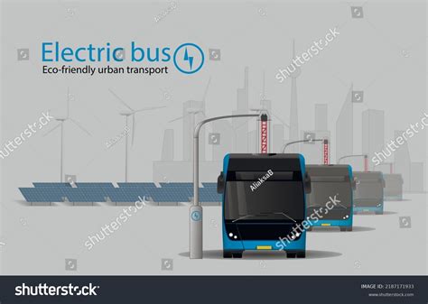 Electric Bus Charging Station Against Backdrop Stock Vector (Royalty Free) 2187171933 | Shutterstock