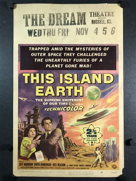 THIS ISLAND EARTH, Original Vintage Sci-Fi Movie Window Card - Original ...