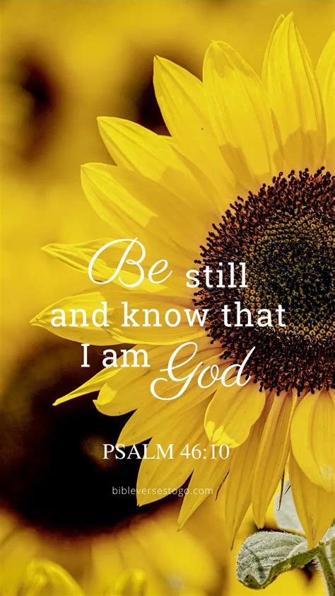 Sunflower Psalm 46:10 – Encouraging Bible Verses